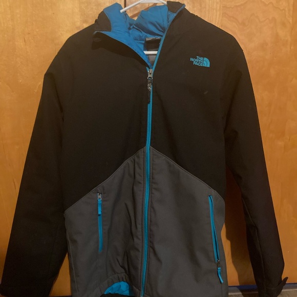 The North Face Boy’s Black and Teal Jacket - Picture 1 of 4